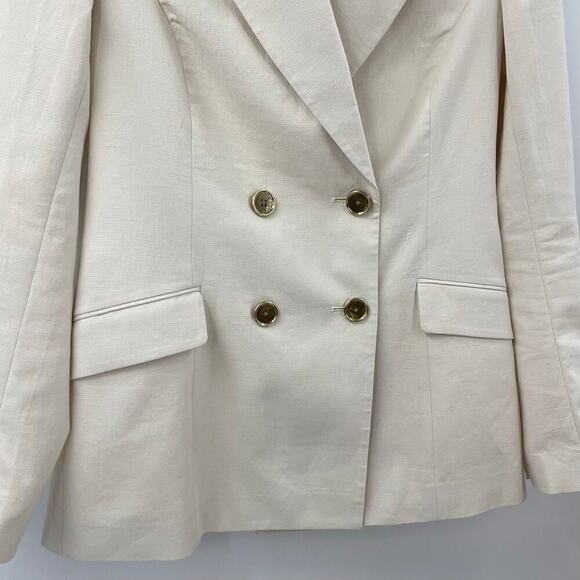 Rebecca Vallance 6 Verano Double Breasted Blazer Cotton Linen Blend - Picture 5 of 12
